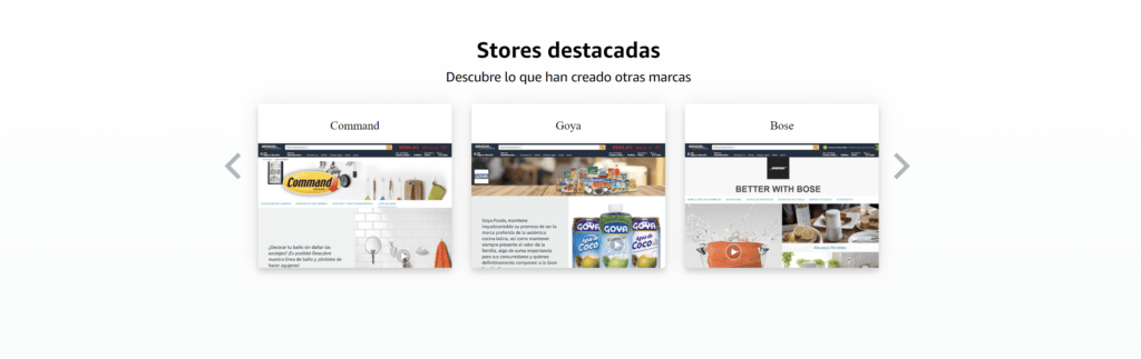 Ejemplos de Brand Store en Amazon